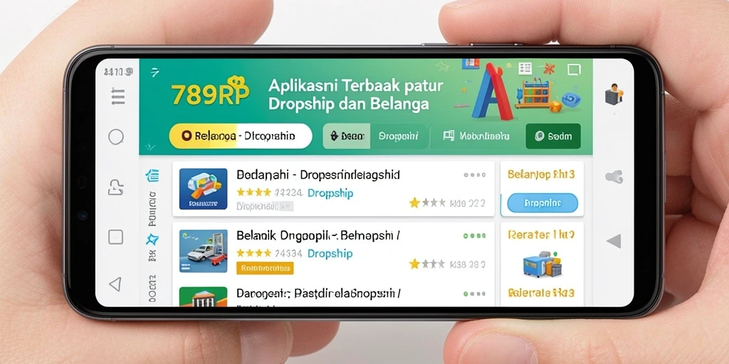 Tampilan antarmuka aplikasi 789RP untuk Dropship yang user-friendly.