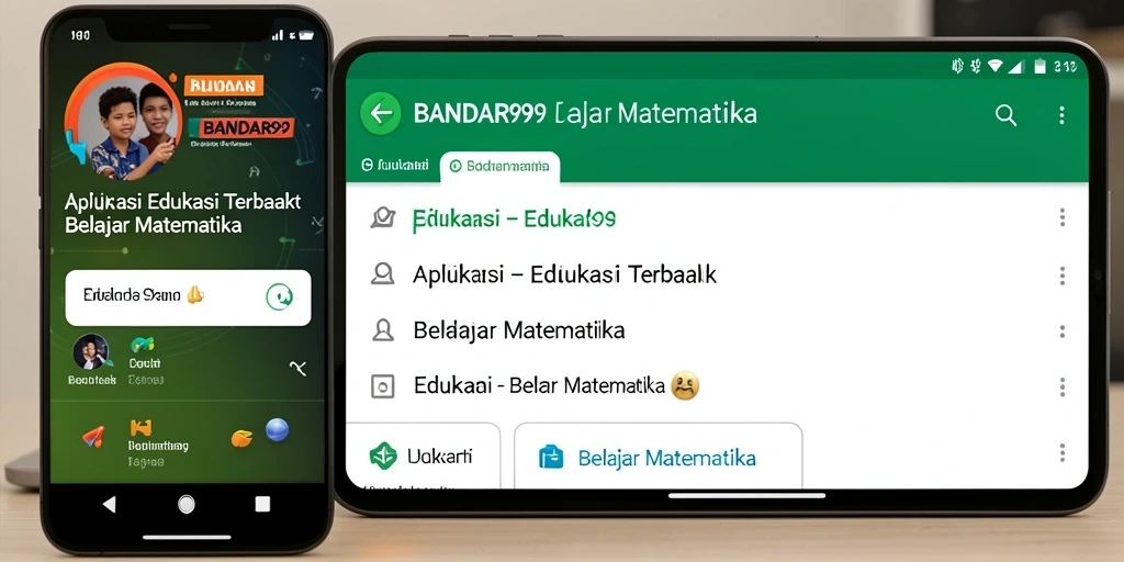 Screenshot aplikasi BANDAR99 yang menunjukkan tampilan antarmuka belajar matematika.