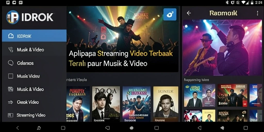 Antarmuka pengguna IDROK yang menarik dan fungsional untuk Streaming Video.