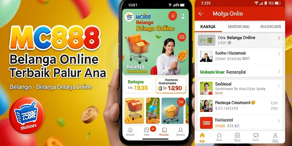 Antarmuka aplikasi MC888 untuk Belanja Online yang menarik dan mudah digunakan.